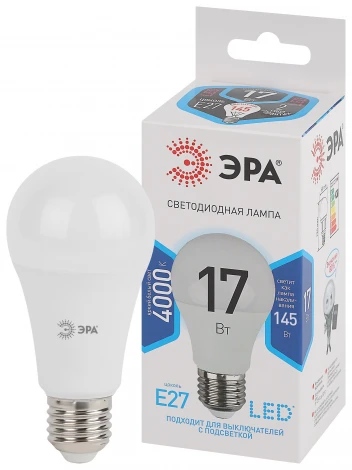 Лампочка светодиодная E27 17W ЭРА LED A60-17W-840-E27