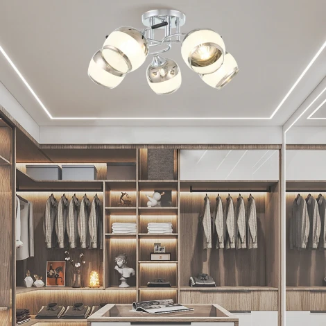 Потолочная люстра на штанге Arte Milano AMALFI-325885 325985/5 CR+BK (220V)