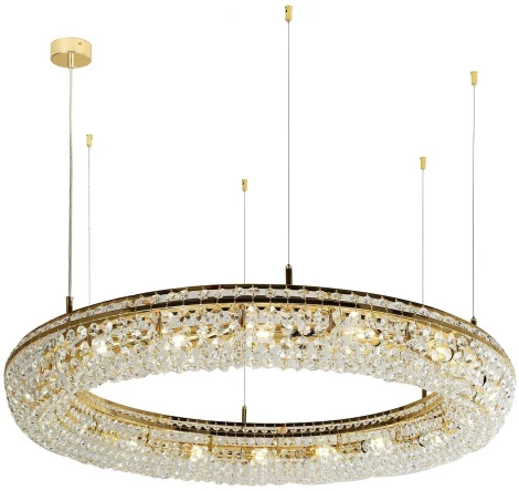 Подвесная люстра Favourite Monilibus 4015-15P (220V, хрусталь, на тросе, круглые)