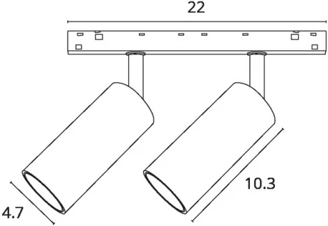 Магнитный трековый светильник LED 48V Arte Lamp Optima A7260PL-2BK