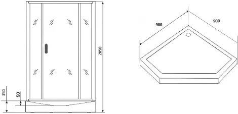 Душевая кабина Grossman GR271D 90х90 см