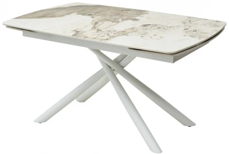 Стол RIVOLI 140 GLOSS LUXURY PANDORA SINTERED STONE/ WHITE