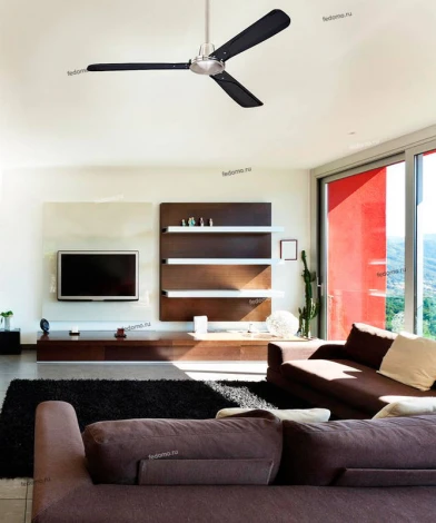 Вентилятор потолочный с настенным регулятором Westinghouse Urban Gale, 3 лопасти, хром, черный