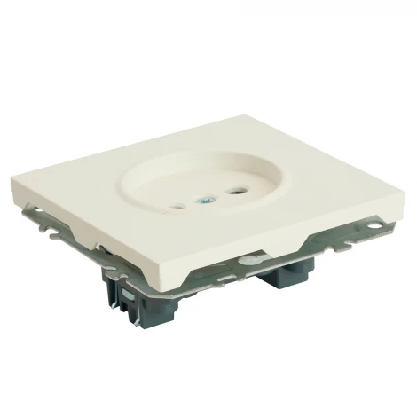 Розетка без заземления со шторками (белый фарфор, soft touch) Stekker Эмили 49876