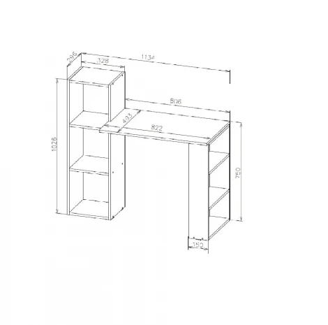 Стол компьютерный Арника Тоскана, дуб золотой
