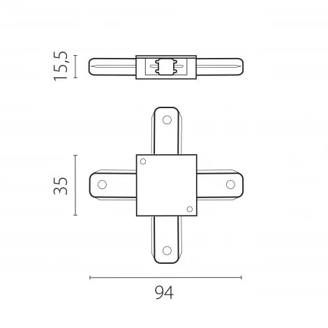Коннектор X-образный однофазный к 50202X-P, 50203X-P 502126 Barra Lightstar 502146-P