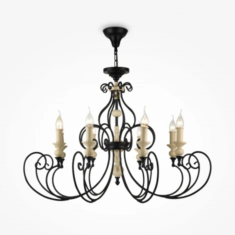 Подвесная люстра Maytoni Karina H631-PL-08-B (220V, на цепи, подсвечник, свеча)