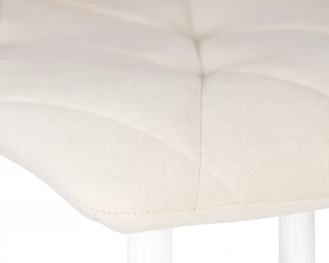 Стул обеденный DOBRIN CHILLY ROMBO (Бежевый Simple 44, основание белое) 006 ROMBO, цвет сиденья бежевый основания белый