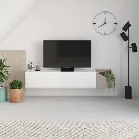 Тумба подвесная AULOS TV STAND LEVE (ЛДСП/Белый) арт.LEV00505