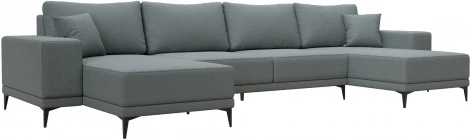 Диван П-образный Льюес (Серый/Рогожка) Лига Диванов арт.123926