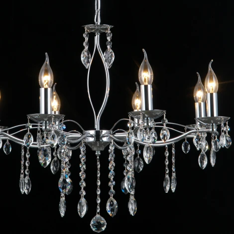 Подвесная люстра ILLUMICO IL0266-8PSQ-24 CR CASTOR (220V, на цепи, подсвечник, свеча)