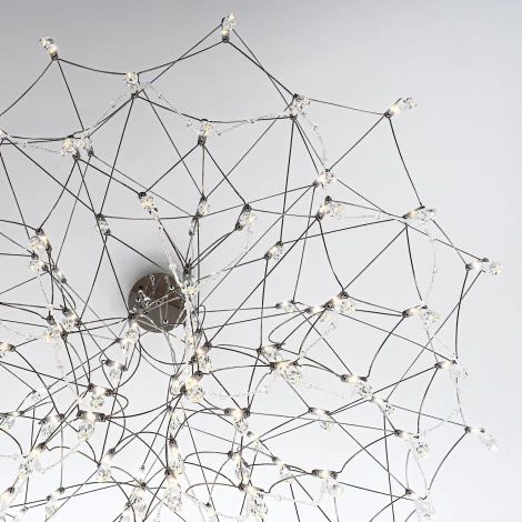 Подвесная люстра светодиодная хрустальная с пультом с регулировкой цветовой температуры Modelux MODELUX ML.5602.1200P СН