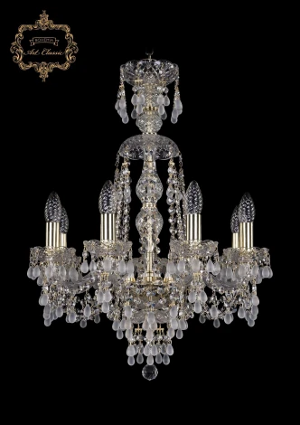 Подвесная люстра Art Classic 11.24 11.24.8.165.XL-65.Gd.V0300 (220V, хрусталь, на цепи, подсвечник, свеча)
