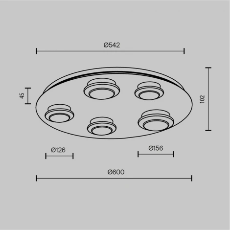 Потолочный светильник круглый Maytoni Pharao MOD361CL-L58BS3K (LED, 220V, круглые)