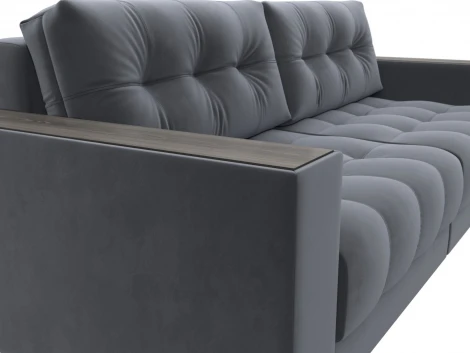 Диван прямой с декором Лига-049 НПБ Лига Диванов (Велюр) арт.128390