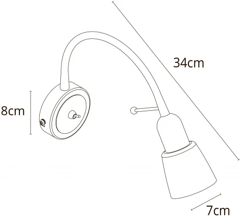 Бра на гибкой ножке Arte Lamp Lettura A7009AP-1BK (220V, выключатель)