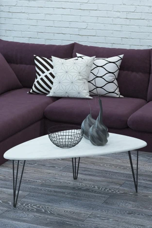 Стол журнальный Престон белый бетон/черный от фабрики Mebelik