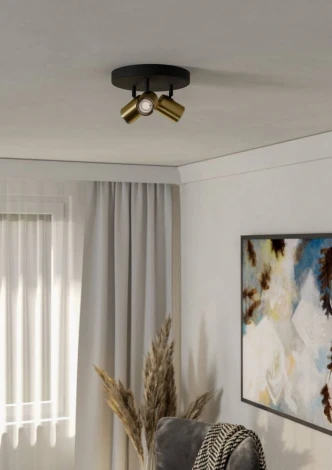 Спот Eglo Consuma 1 300586 3X5W(GU10) сталь, черный, латунь состаренный