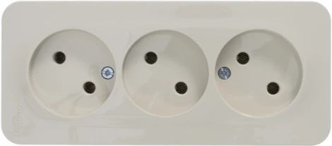 Розетка накладная тройная без заземления (бежевый) Systeme Electric Blanca BLNRA000317