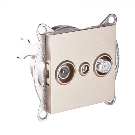 Розетка двойная TV (мама) + спутниковая SAT золотой Kollinger REA-035GD для Aspekt, Eleganz, Reflex