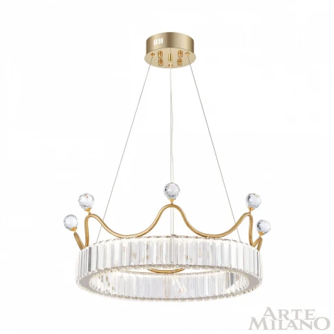Подвесной светильник Arte Milano Venezia 310322/D500 GD (регулировка яркости, LED, 220V, хрусталь, пульт управления, на тросе, круглые)