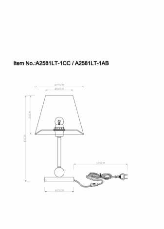 Интерьерная настольная лампа Arte Lamp Elba A2581LT-1AB (220V)