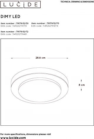 Потолочный светильник Lucide Dimy Led 79179/12/72