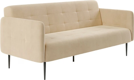 Monaco диван-кровать прямой с подлокотниками, трехместный, велюр бежевый Velutto 04 Top Concept арт.22305