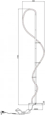 Торшер с гибким неоном Klimt A2850PN-35BK Arte Lamp (LED, 220V, выключатель)