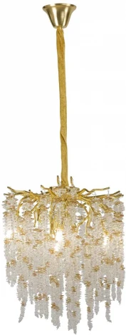 Подвесная люстра AM Group DIAMAND D400 Gold (220V, хрусталь, на тросе)