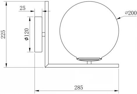 Бра Garda Decor K2KW-825BR (220V, шар)