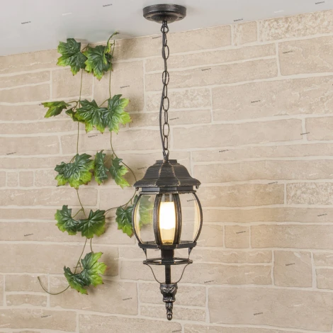 Уличный светильник подвесной Elektrostandard Farola GL 1001H черное золото