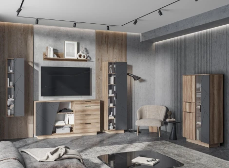 Шкаф Woodville Диамо (ЛДСП,МДФ,Стекло) 546005