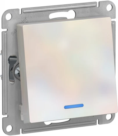 Выключатель встраиваемый одноклавишный с подсветкой (жемчужный) Systeme Electric AtlasDesign ATN000463