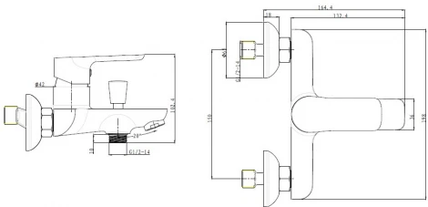 Смеситель Bien Torres BB01017102 для ванны с душем