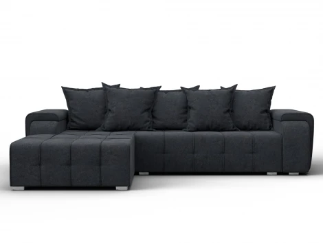 Диван угловой Лига-121 левый угол (ДСП,Брус,Велюр/Темно-серый) Лига Диванов 137356L