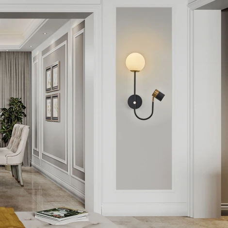 Бра Arte Milano Ferrara-71040 274802/1+1B BK/GD (220V)