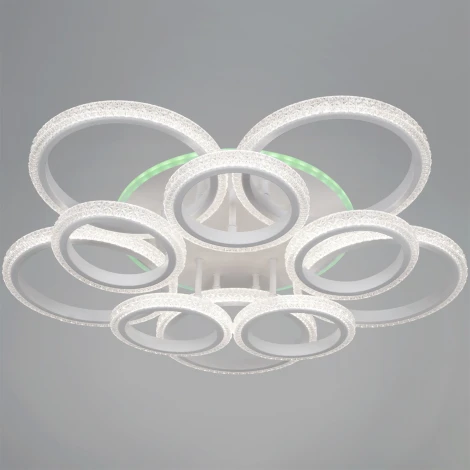 Потолочная люстра светодиодная на штанге с пультом с регулировкой цветовой температуры, яркости и ночным режимом с регулировкой цветовой температуры, яркости и ночным режимом Reluce 06333-0.3-5+5A WH (RGB)