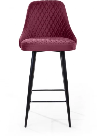 Стул барный Top Concept William, бархат красный 16/ черный конус