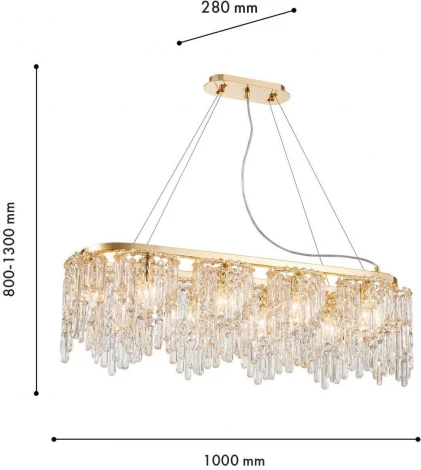 Подвесная люстра хрустальная Favourite Diadem 4724-10P (220V, на тросе)