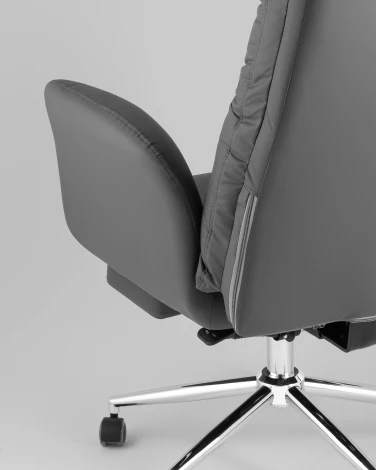 Кресло руководителя TopChairs Solid NC с оттоманкой серый УТ000041760