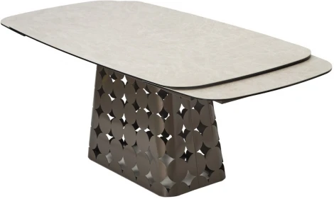 Стол M-City MAGNUS 180 TL-102 Бежевый мрамор, испанская керамика / Шоколадное золото каркас