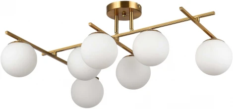 Потолочная люстра на штангек Evoluce SLE1195-302-07 SLE1195 Латунь/Белый E14 7*40W