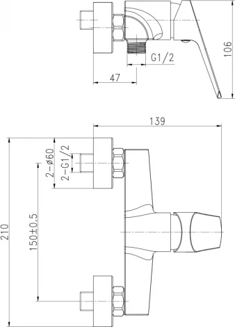 Смеситель Cersanit Flavis 63036 для душа