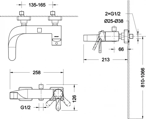 Смеситель Bravat Wave F674108C-01 для ванны с душем