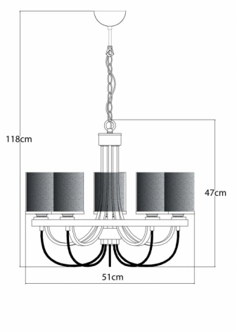 Подвесная люстра Arte Lamp Ombra A2995LM-5CC