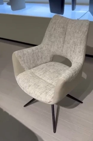 Стул ДАВЕН (DAVEN) 360 град, цвет КРЕМОВЫЙ RIELY-111 / G1038-101, ткань / ЛАТТЕ каркас, ®DISAUR M-City 64678