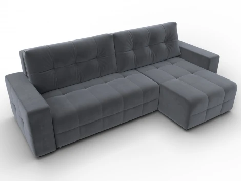 Диван угловой Лига-122 угол универсальный (ДСП,Брус,Велюр/Серый) Лига Диванов 137605