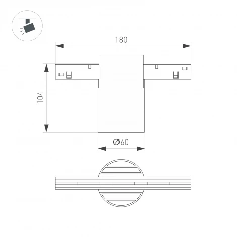 Трековый светильник светодиодный MAG-ORIENT-AXIO-R60-10W Warm3000 (BK, 24 deg, 48V) (Arlight, IP20 Металл) 059260