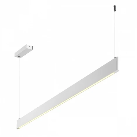 Подвесной линейный светильник Novotech Iter 359547 белый диммир. со сменой цв.темпер. (пульт ДУ/прилож. Smart Life) LED 12/24W 220V 3000-5700К (регулировка яркости, умный дом - Алиса, Tuya Smart, Smart Life, на тросе)